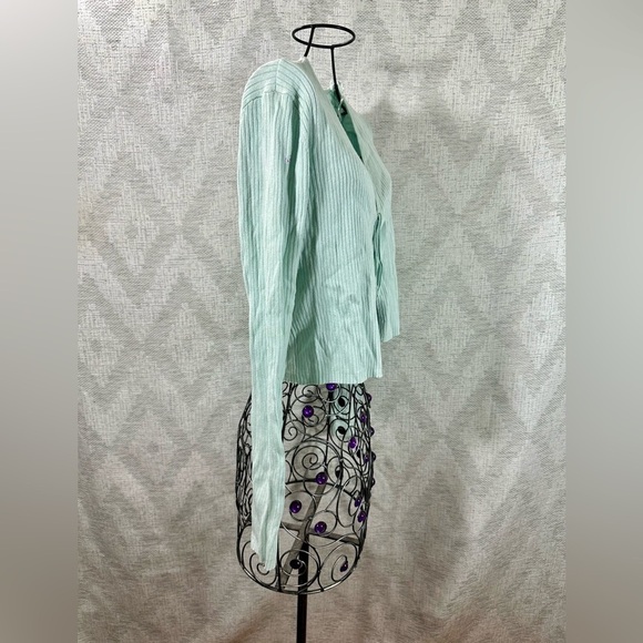 NWT Garage baby blue ribbed front tie cardigan size M - Picture 4 of 8